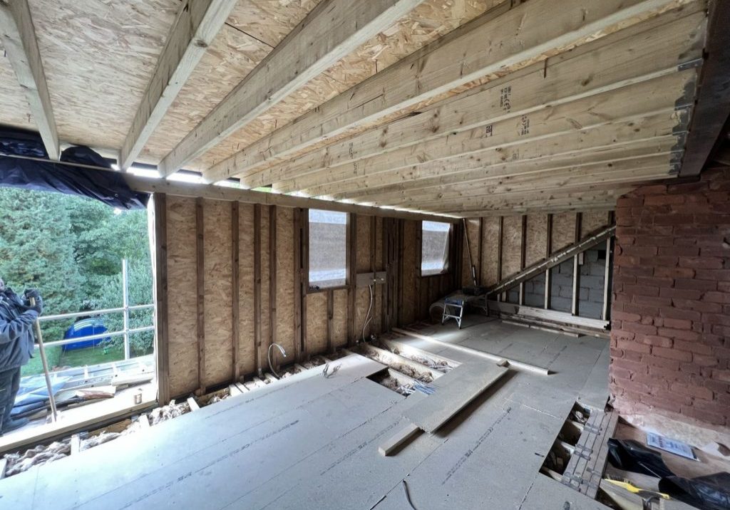 Hip to gable loft conversion during build in Birmingham