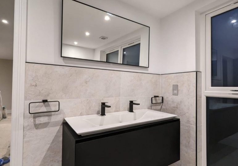 sink installation in loft conversion bathroom